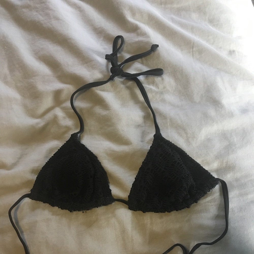 LA Hearts Black Triangle Bikini Tops